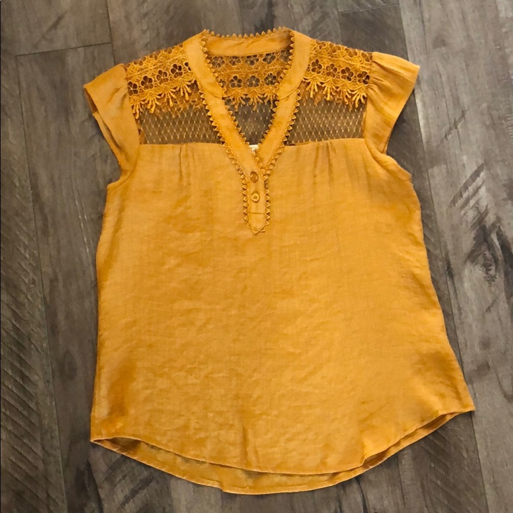 Lace Mustard Blouse